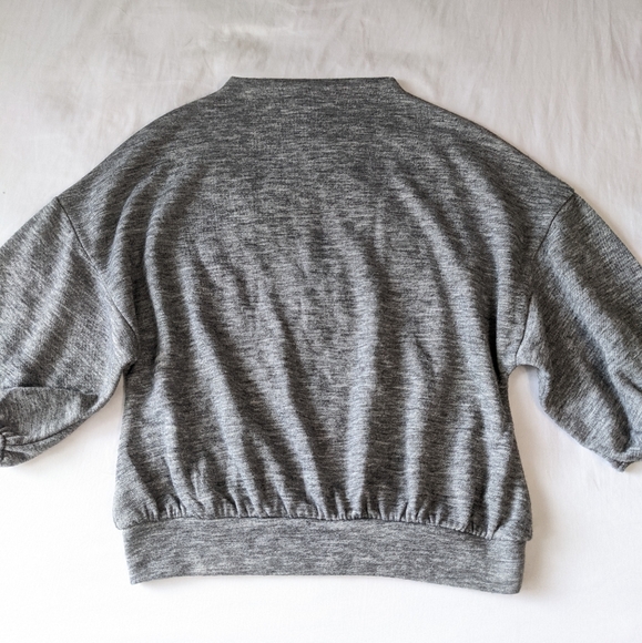 Leith Puff Elbow length Sleeve Sweater Top Gray women's size XS - Picture 2 of 6